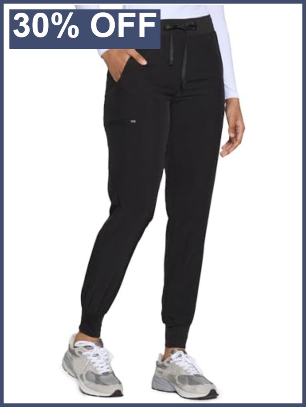 Womens Scrub Pants Soft Stretch Polyester Cotton Jogger Medical Workwear